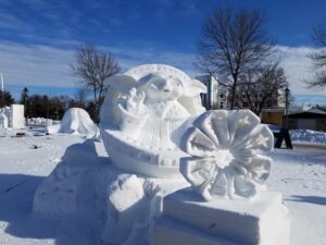 baby yoda snow sculpture from 2020